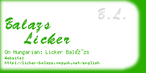 balazs licker business card